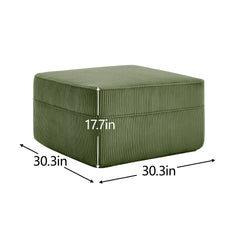 Martha Ottoman Corduroy -Green