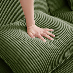 Martha Ottoman Corduroy -Green