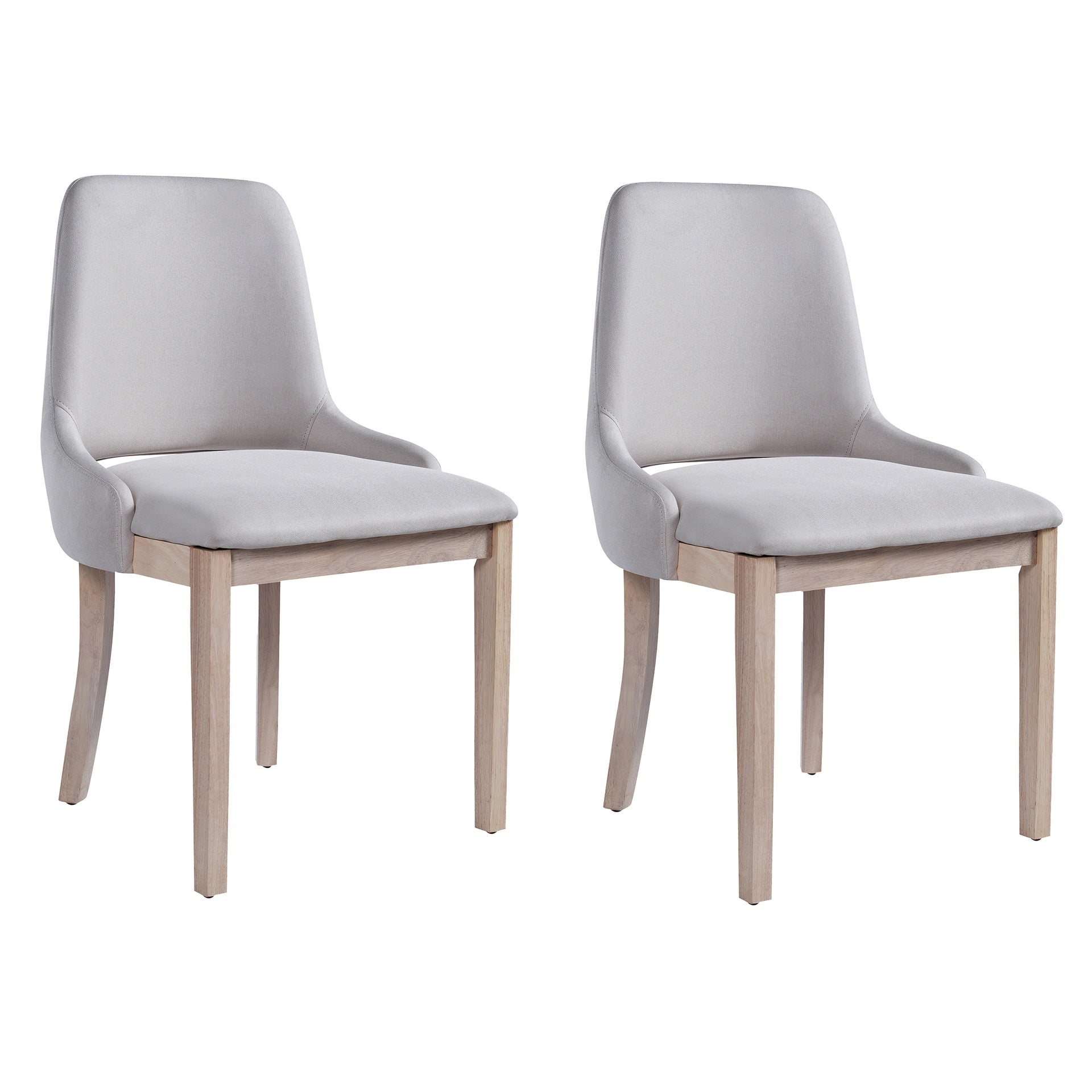 Wooden Dining Chairs Set of 2, Linen Upholstered Accent Kitchen Chair Dining Room Chairs, Farmhouse Style Dining Chair for  Living Room/Dining Room, Beige