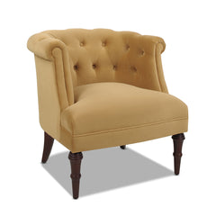 Katherine Tufted Accent Chair, Gold Velvet
