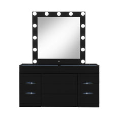 ELISA BLACK VANITY SET WITH STOOL