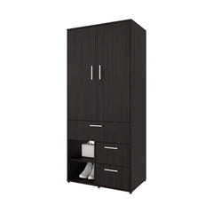 Wenge Free Multi-Storage Wardrobe with Rod and Shelf