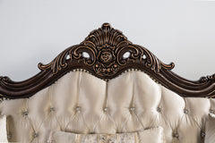 Traditional Style 1pc Chair Rolled Arms Nailhead Trim Button Tufted Back Accent Pillow Included Dark Cherry Beige Finish