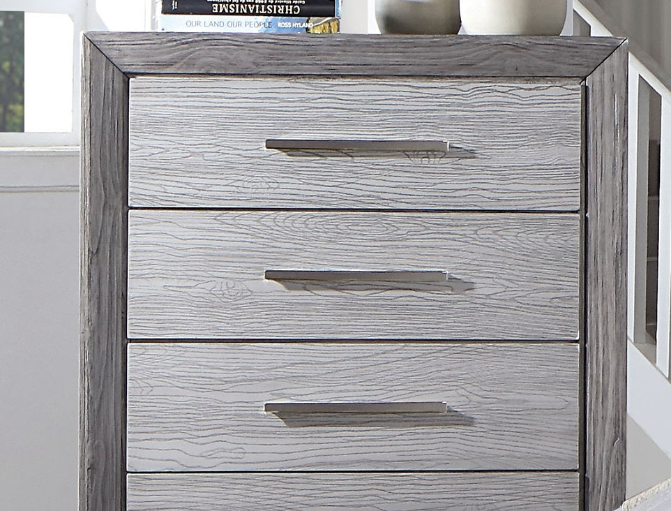1pc Chest Transitional Style Bracket Legs Metal Ball Bearing Glides Bar Handles Gray Finish
