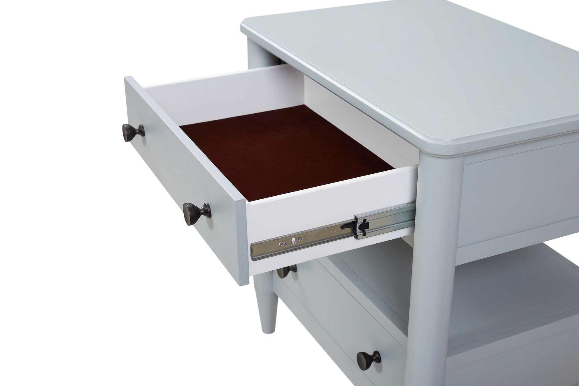 Open Nightstand Ocean Finish With 2 Drawers