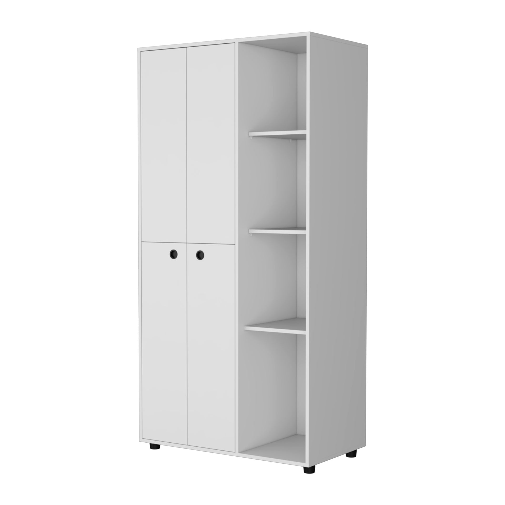 Bethel Armoire Closet with 1-Drawer, Storage Cabinets and Hanging Rods