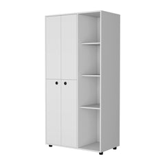 Bethel Armoire Closet with 1-Drawer, Storage Cabinets and Hanging Rods