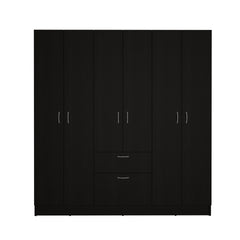 Guajira Six Door Armoire, Three Cabinets , Hidden Drawer Shoes