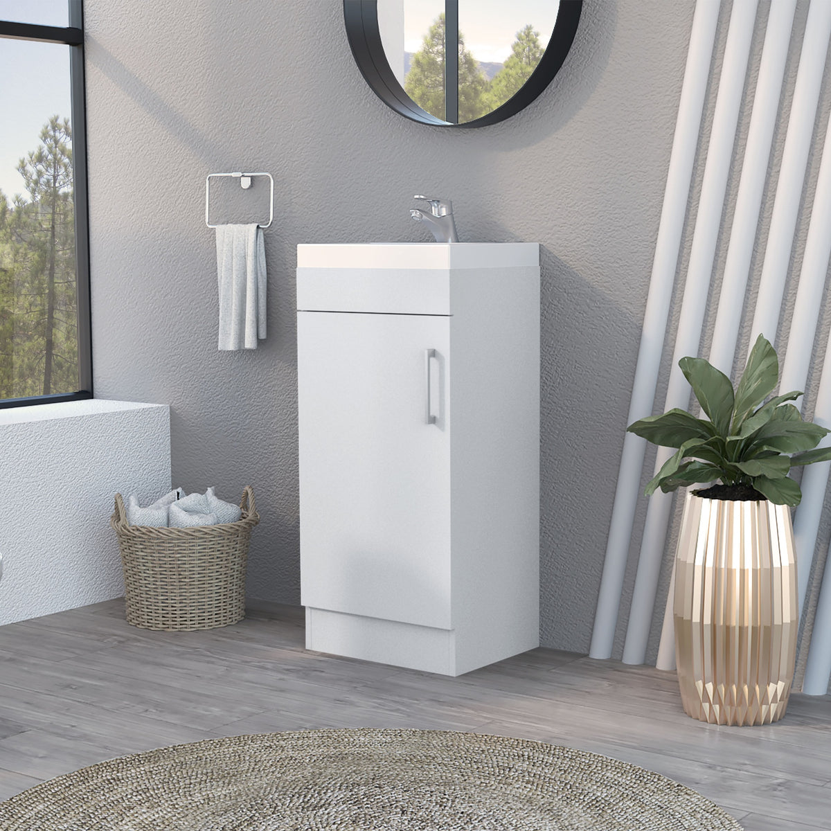 Madrid Bathroom Vanity in melamine with 1 door