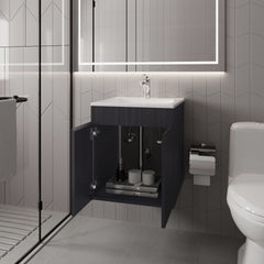 Shoshoni Bathroom Vanity with two Doors, Wengue