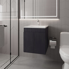Shoshoni Bathroom Vanity with two Doors, Wengue