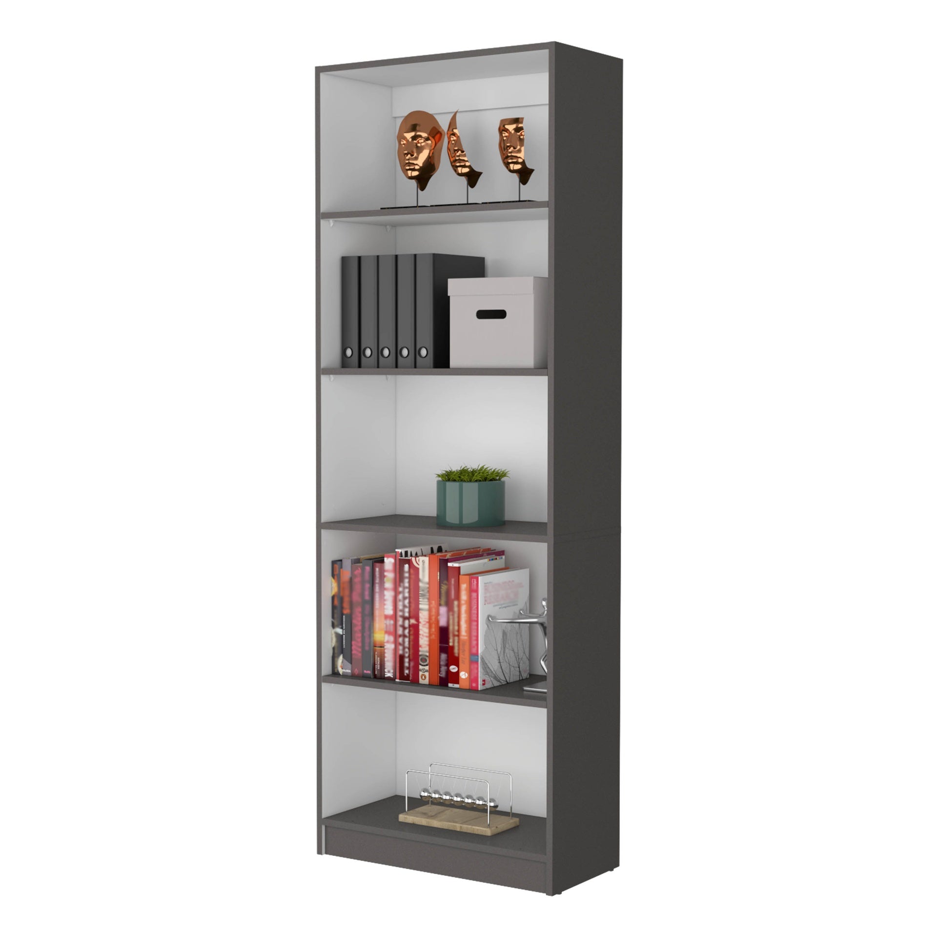 Sutton 4 Shelves Bookcase with Modern Storage Shelves