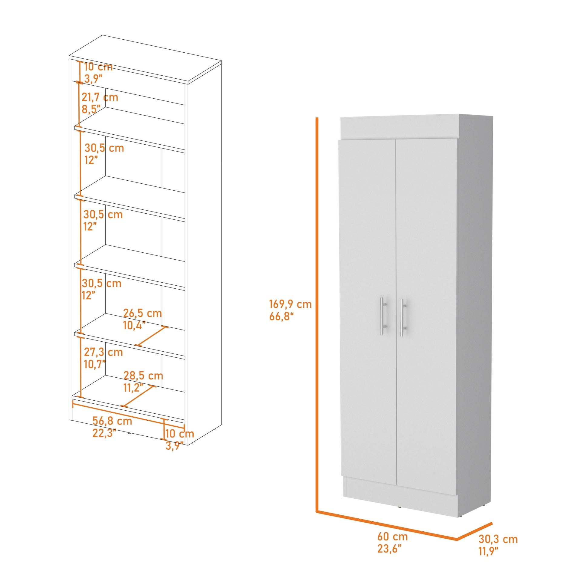 Dawson Pantry Cabinet with Sleek 5-Shelf Storage