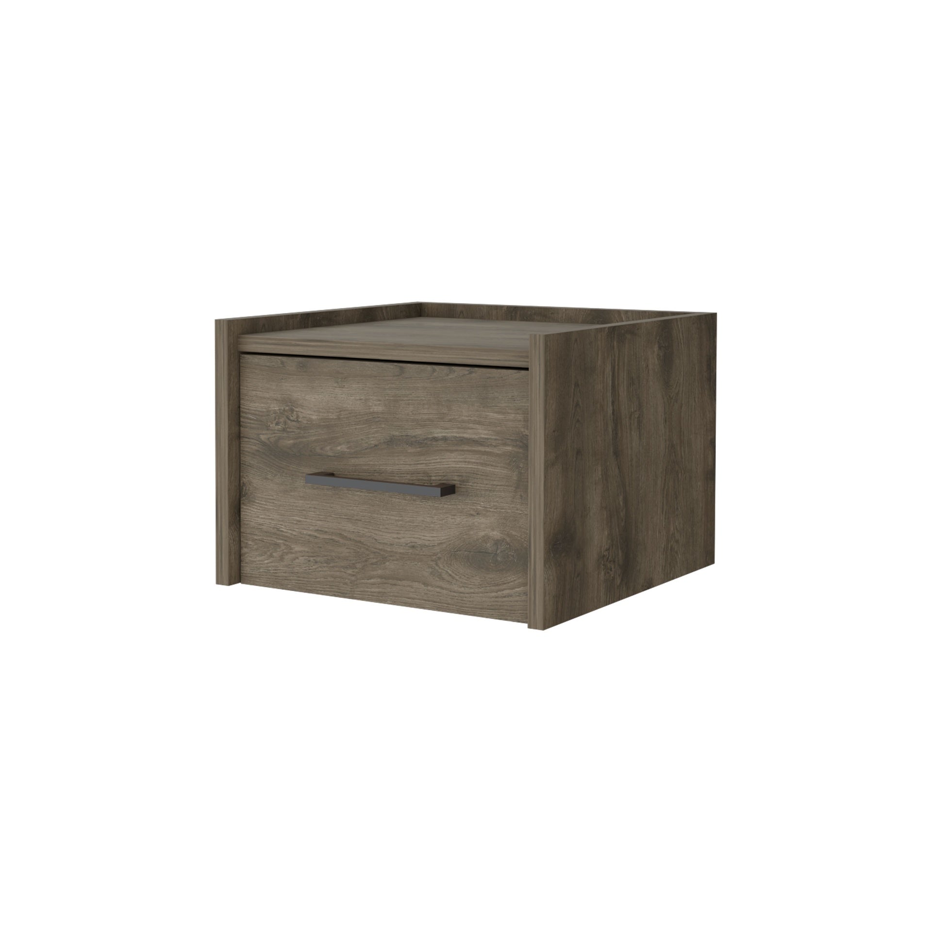 Elfrida Wall-Mounted Nightstand, Sleek Single-Drawer Design with Spacious Top Shelf