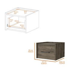 Elfrida Wall-Mounted Nightstand, Sleek Single-Drawer Design with Spacious Top Shelf