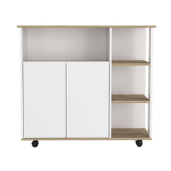 Serbia Kitchen Island, One Cabinet, Four Open Shelves