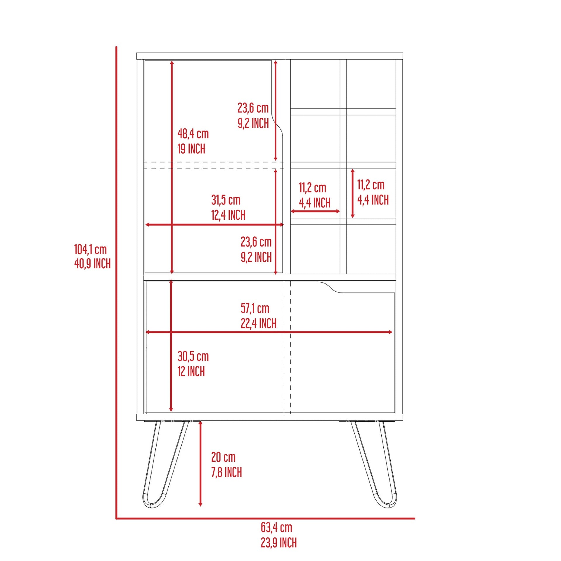Serbia Kitchen Island, One Cabinet, Four Open Shelves