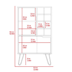 Serbia Kitchen Island, One Cabinet, Four Open Shelves