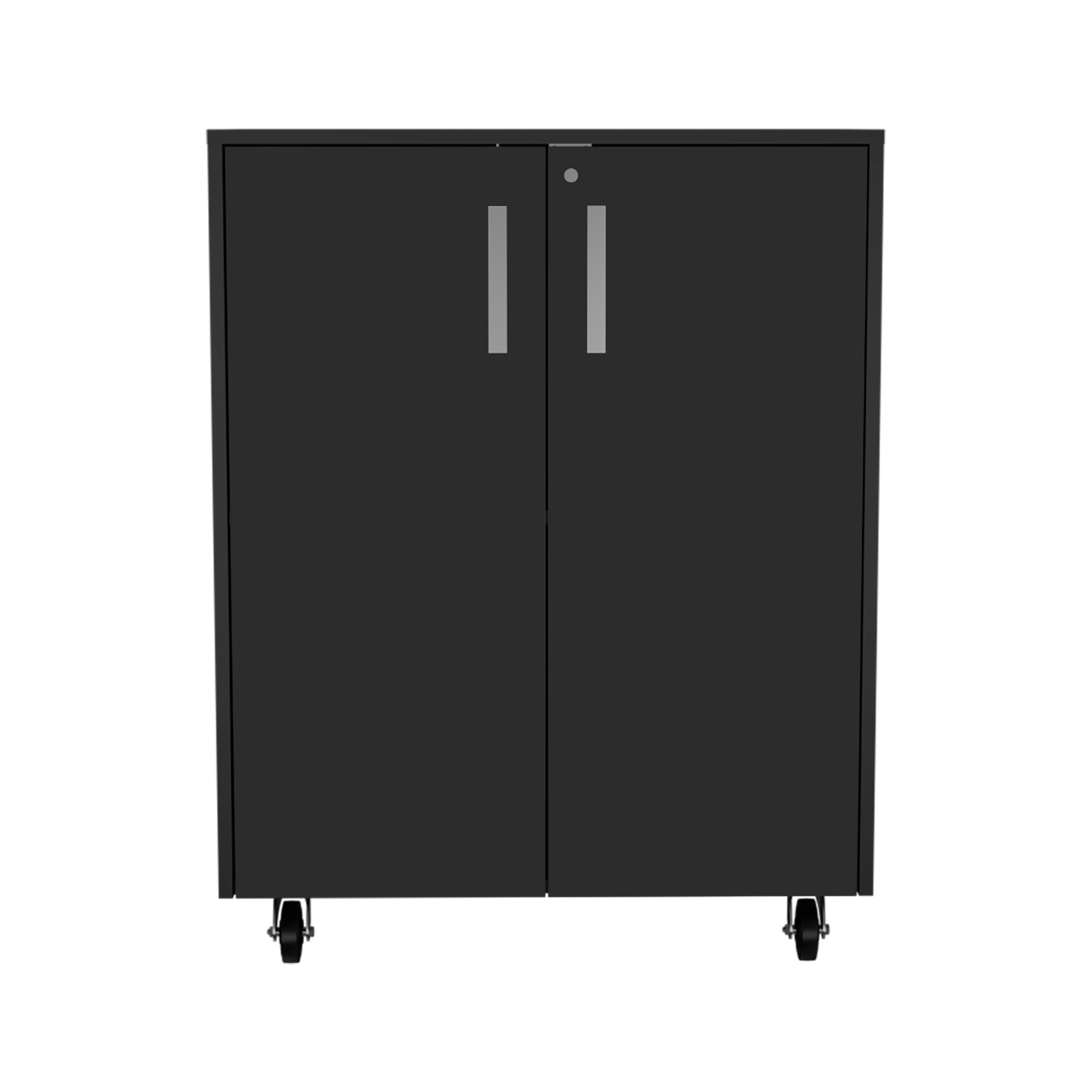 Lewis Storage Cabinet Base, Four Caster, Double Door Cabinet, Two Interior Shelves