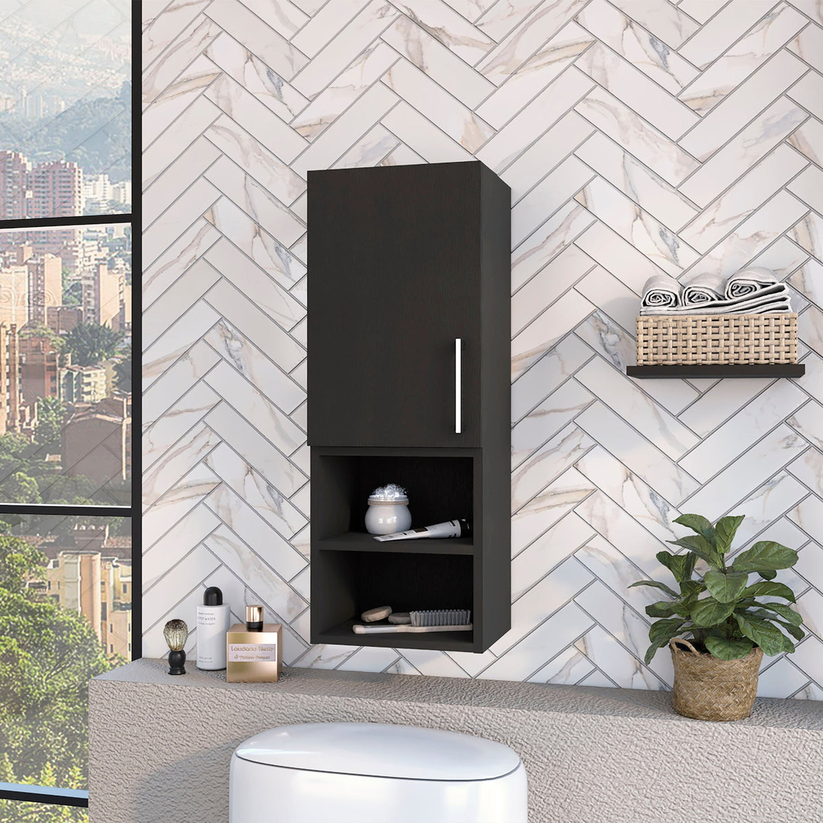 Praia Medicine Cabinet, Four Shelves  Single Door Cabinet, Metal Handle