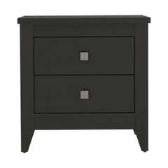 Breeze Four-Legged Modern Bedroom Nightstand, with Two Drawers