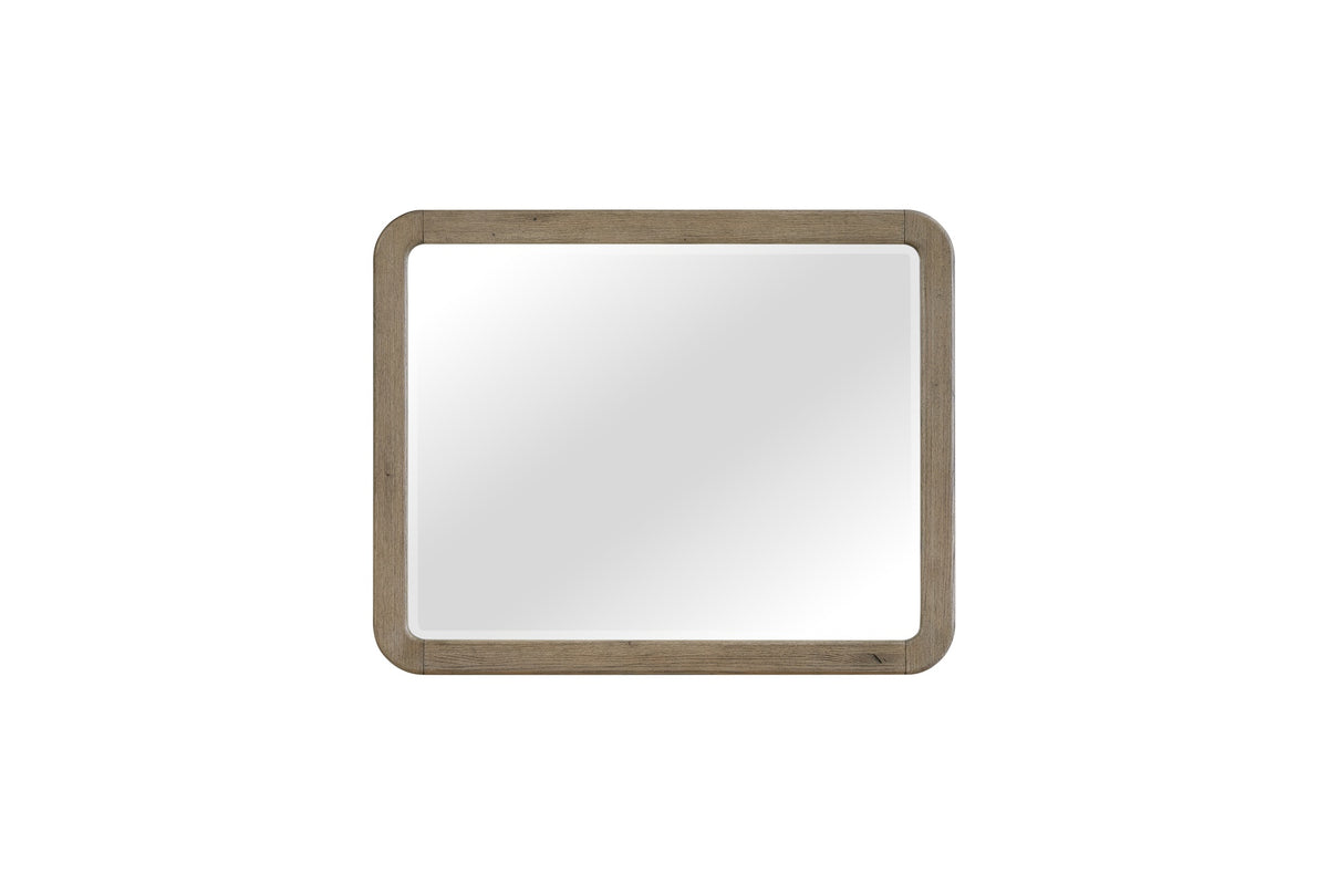 English Knotty Oak Inspired Landscape Mirror
