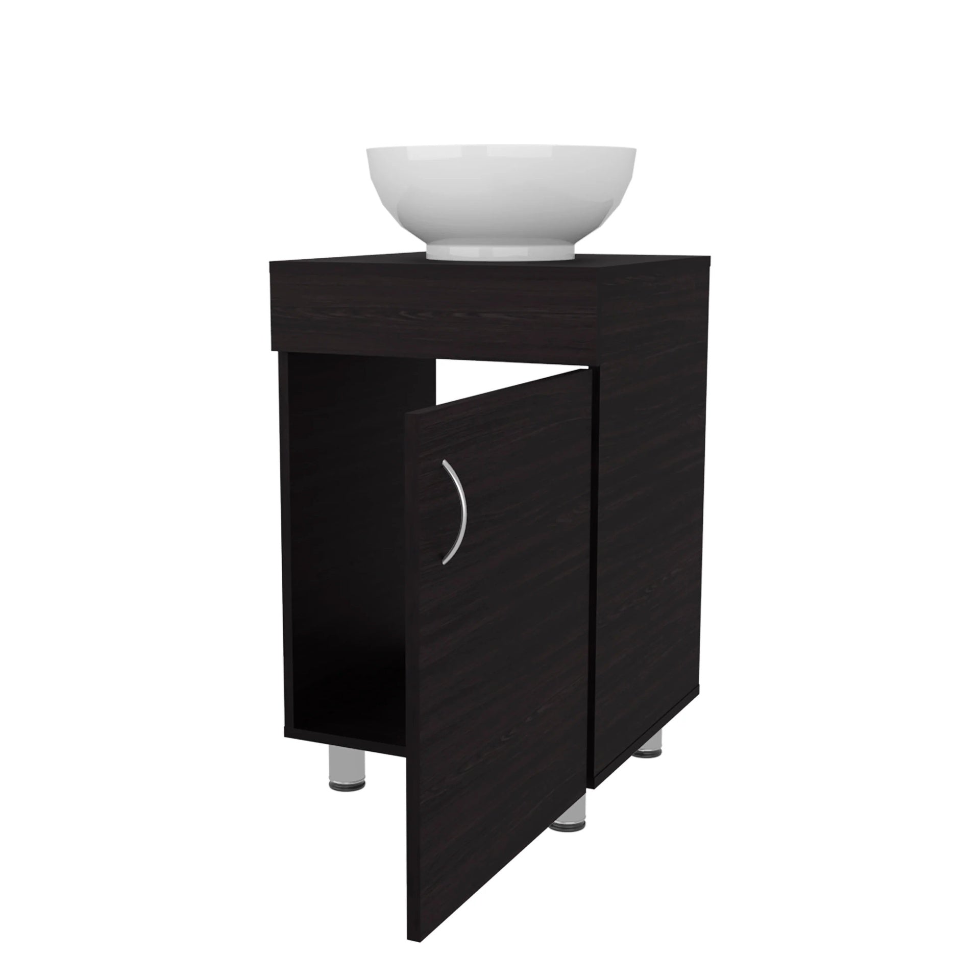 Wengue Bathroom Vanity with Integrated Sink