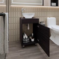 Wengue Bathroom Vanity with Integrated Sink