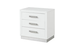 Nightstand Made with Wood in Milky White Color