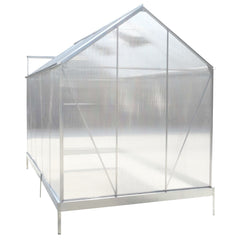 6.3'*10.2'*7' Polycarbonate Greenhouse, Heavy Duty Outdoor Aluminum Walk-in Green House Kit with Rain Gutter, Vent and Door for Backyard Garden, color aluminium
