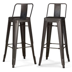 Rayne - 30" Metal Bar Stool (Set of 2) - Gun Metal Grey