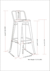 Rayne - 30" Metal Bar Stool (Set of 2) - Gun Metal Grey
