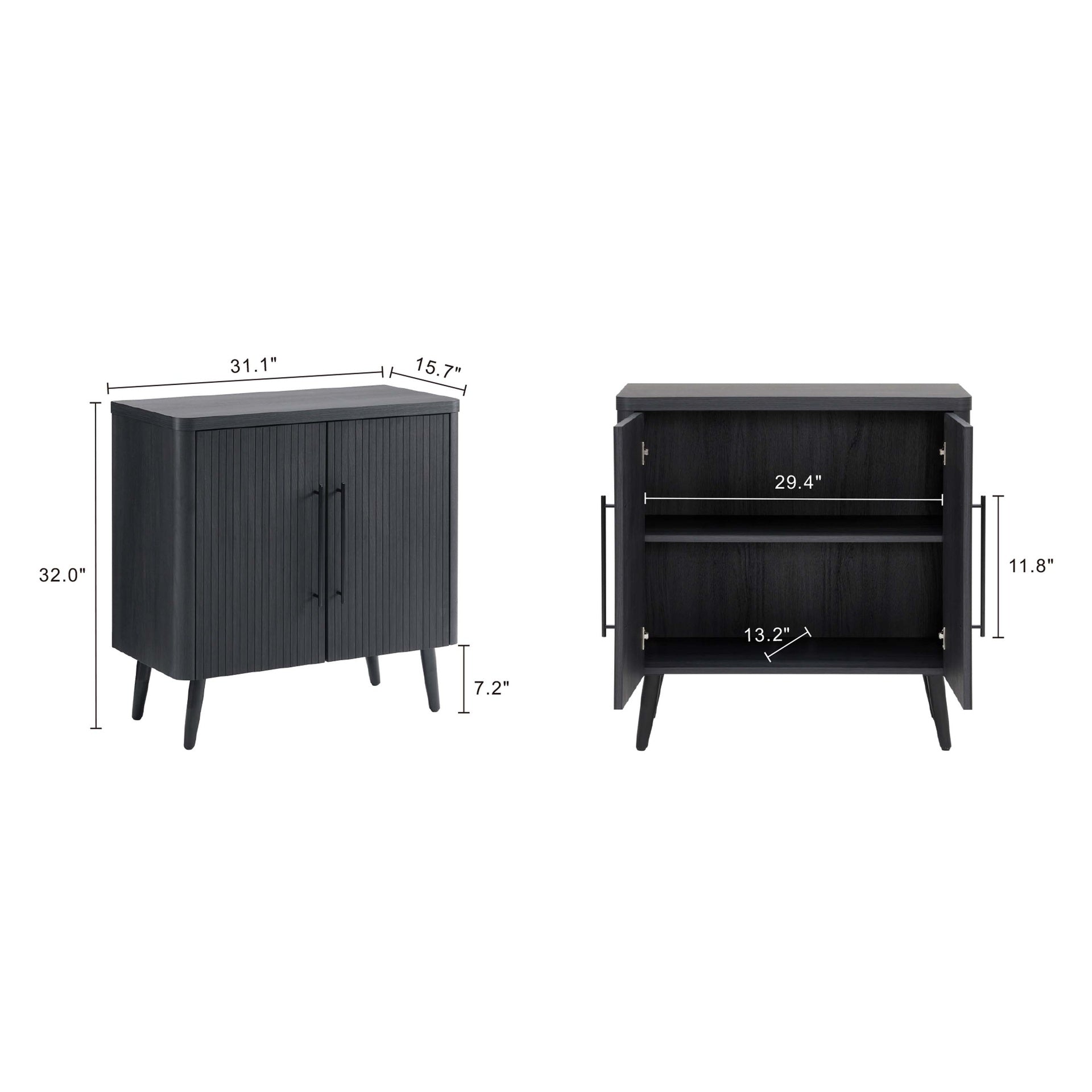 Accent Cabinet in Charcoal Gray