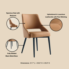 Dining Chair in Saddle