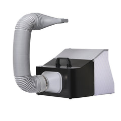 Airbrush Spray Booth, Portable Hobby Airbrush Paint Spray Booth Kit with 4 LED Light, Powerful Dual Exhaust Fans, Turntable and 6 ft Extension Hose, for Painting Models, Arts, Crafts, Cakes