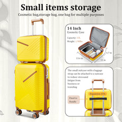 Luggage Sets 4 Piece(14/20/24/28), Expandable Lightweight Suitcase with 4 Double 360 Degrees Mute Spinner Wheels PP Materials Durable TSA Lock Travel Luggage