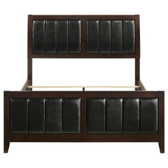 Cappuccino and Black Queen Panel Bed