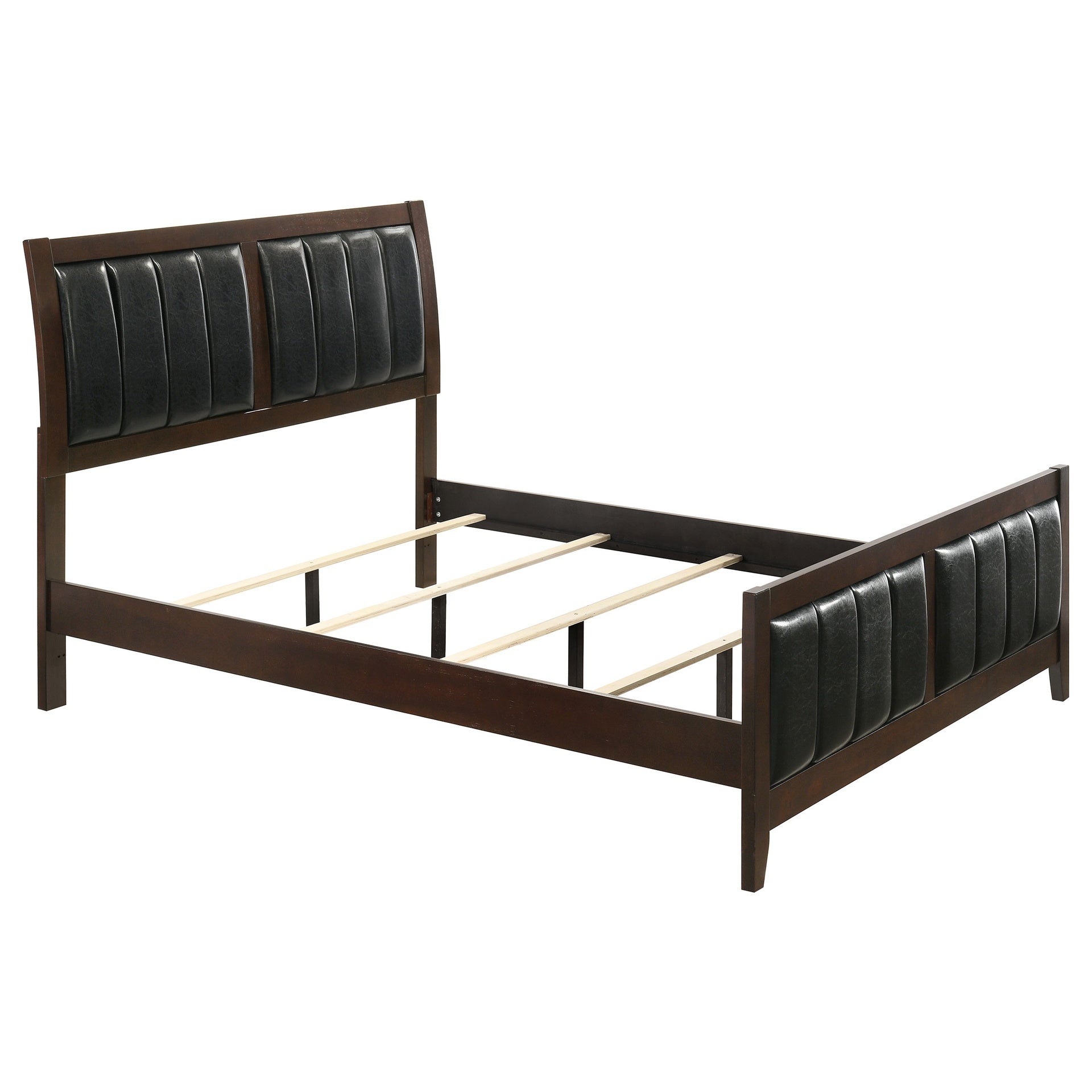 Cappuccino and Black Queen Panel Bed