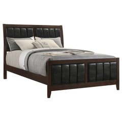 Cappuccino and Black Queen Panel Bed