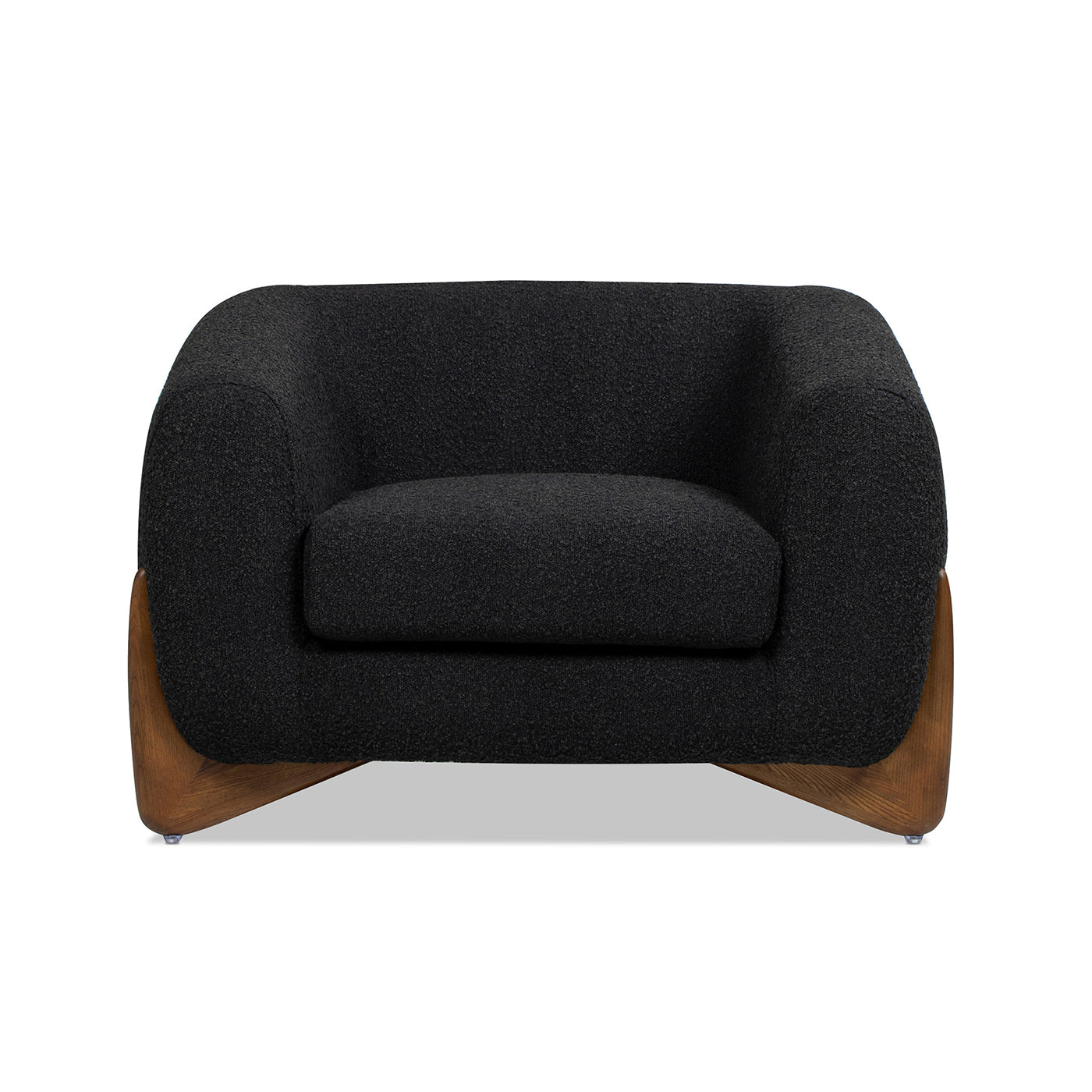 Alpine 44" Sherpa Arm Chair, Ebony Black Boucle