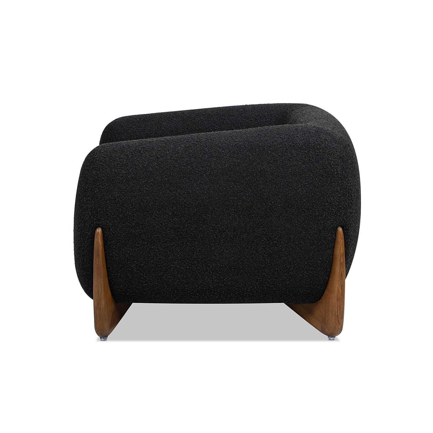 Alpine 44" Sherpa Arm Chair, Ebony Black Boucle