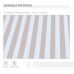 Outsunny 10' x 8' Retractable Awning, Patio Awnings, Sunshade Shelter w/ Manual Crank Handle, UV & Water-Resistant Fabric and Aluminum Frame for Deck, Balcony, Yard, Beige Stripes
