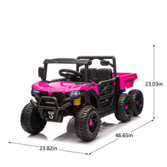 24V 440W Kids Ride On Six-wheel Electric Dump Truck W/ PC 2.4G, 4WD,Upgraded anti-collision bar,Six-wheel Suspension, Bluetooth &with Music and Storie,Speeds 1.86-3.41 MPH for Kids Aged 3-5