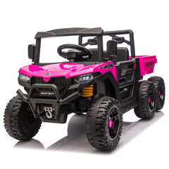 24V 440W Kids Ride On Six-wheel Electric Dump Truck W/ PC 2.4G, 4WD,Upgraded anti-collision bar,Six-wheel Suspension, Bluetooth &with Music and Storie,Speeds 1.86-3.41 MPH for Kids Aged 3-5