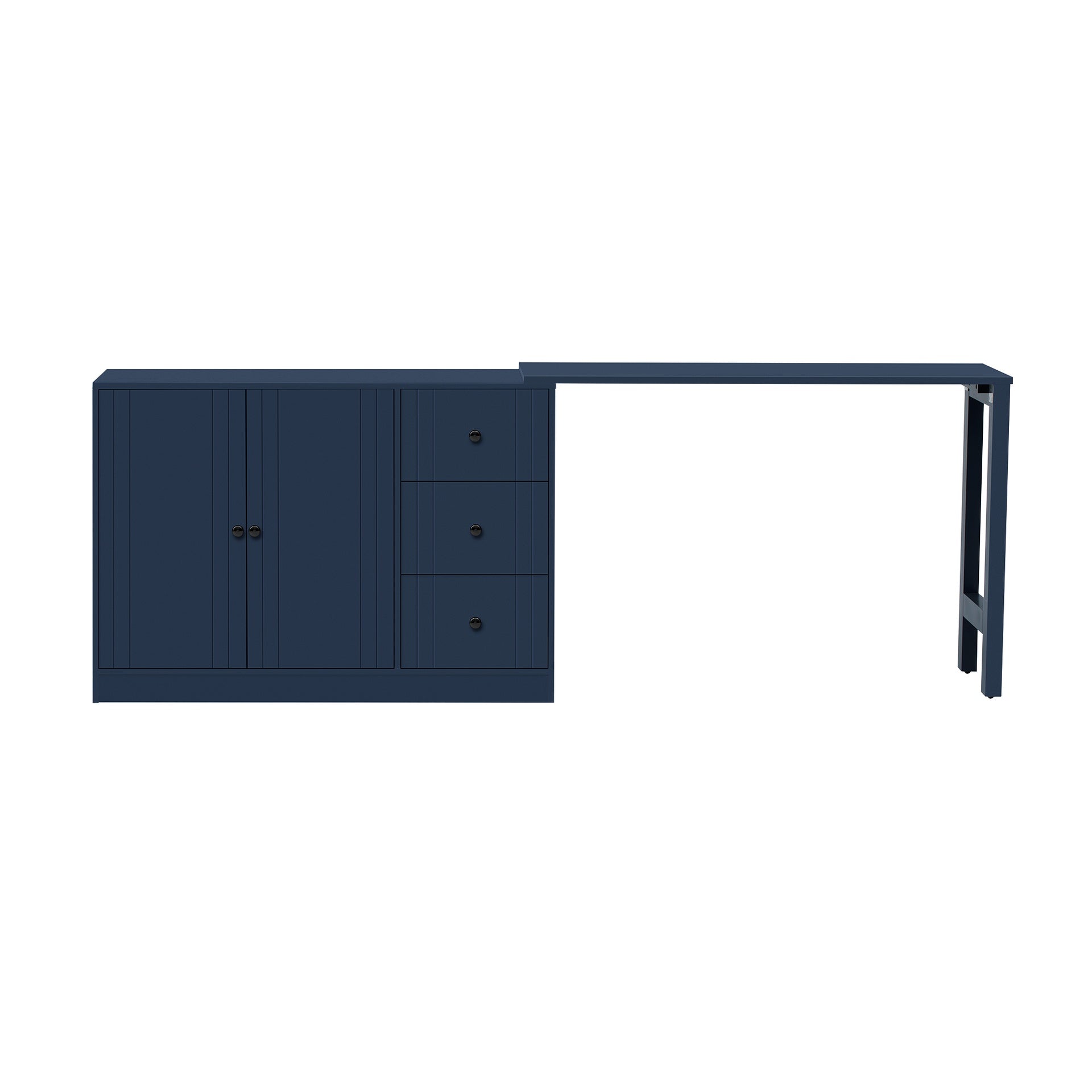 U_STYLE 89.7''Wooden Sideboard with Extendable Table,Multifunctional Storage Cabinet with 2 Doors and 3 Drawers,for Living Room,Study,Foyer and Kitchen