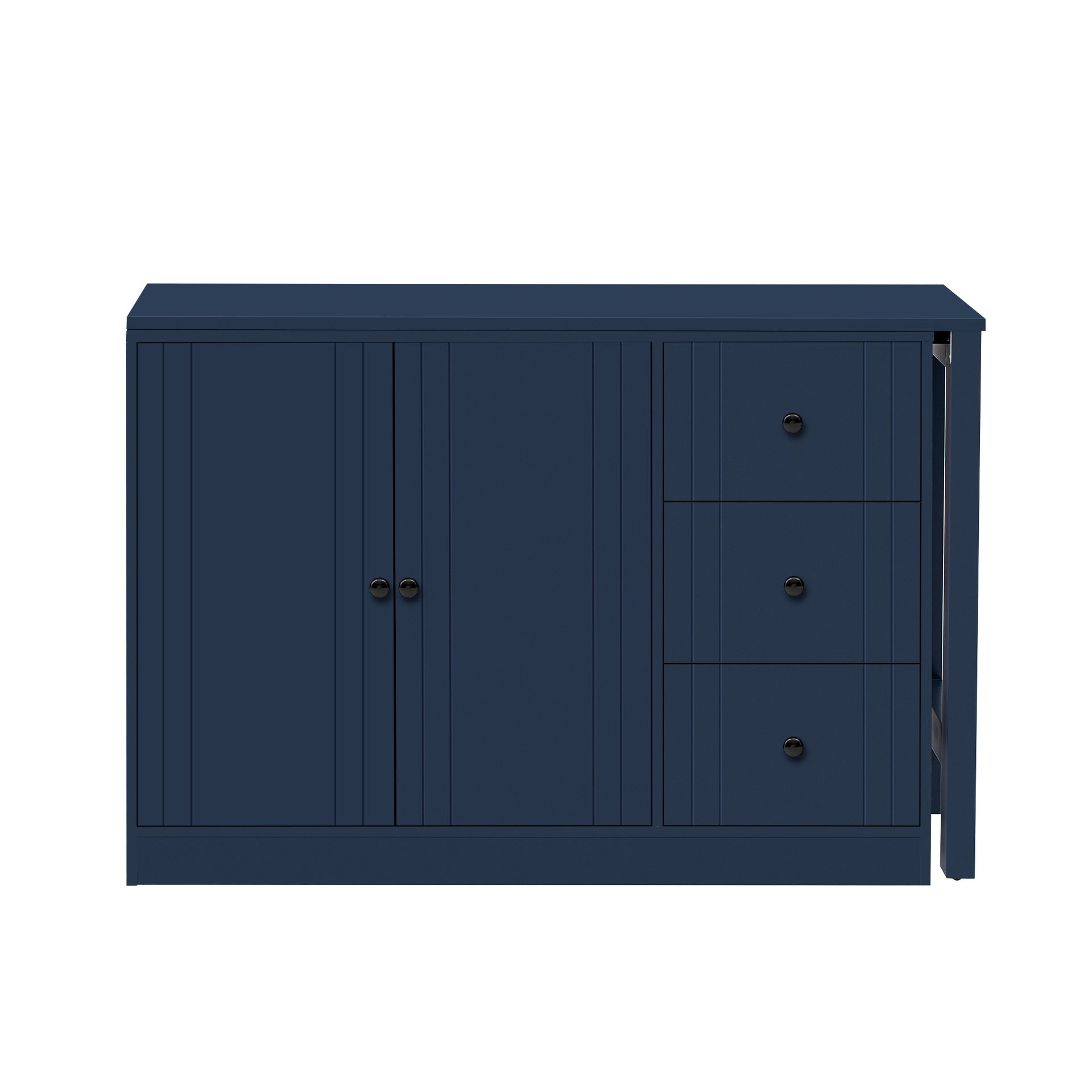U_STYLE 89.7''Wooden Sideboard with Extendable Table,Multifunctional Storage Cabinet with 2 Doors and 3 Drawers,for Living Room,Study,Foyer and Kitchen