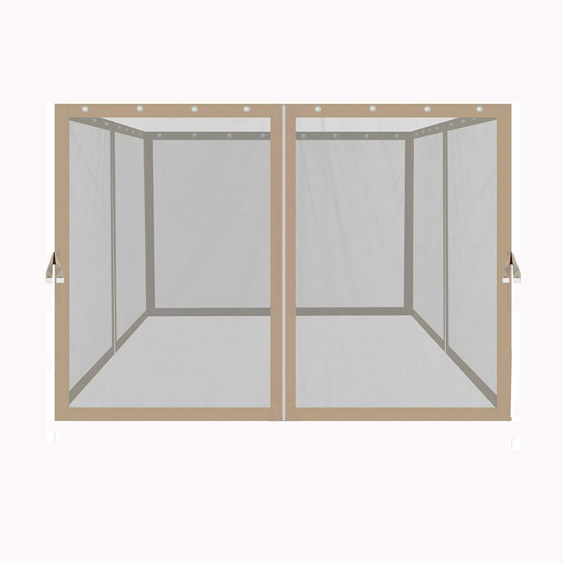 10x10 Ft Gazebo Replacement Mosquito Netting with Zippers, 4-Side Mesh Walls for Patio Gazebos