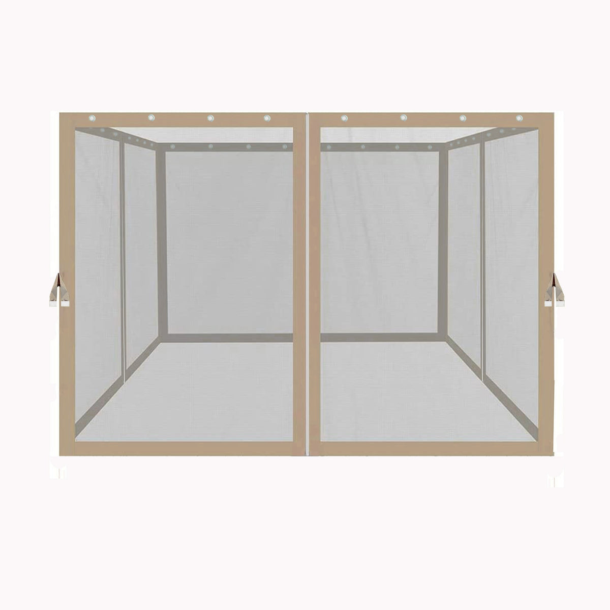 10x10 Ft Gazebo Replacement Mosquito Netting with Zippers, 4-Side Mesh Walls for Patio Gazebos