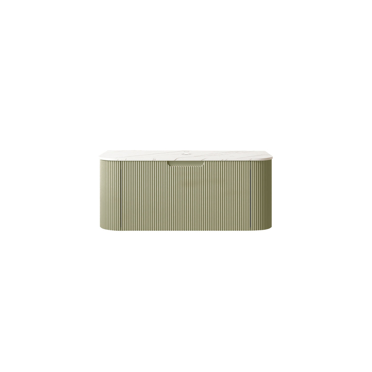 DINA 36'' Wall Mounted Cabinet, with Carrara White Artificial Marble Countertop and Drawer, NO Basin, NO Faucet, Light Green Color