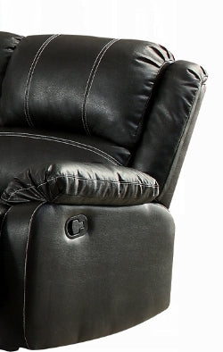 Zuriel Black Synthetic Leather Recliner Sofa